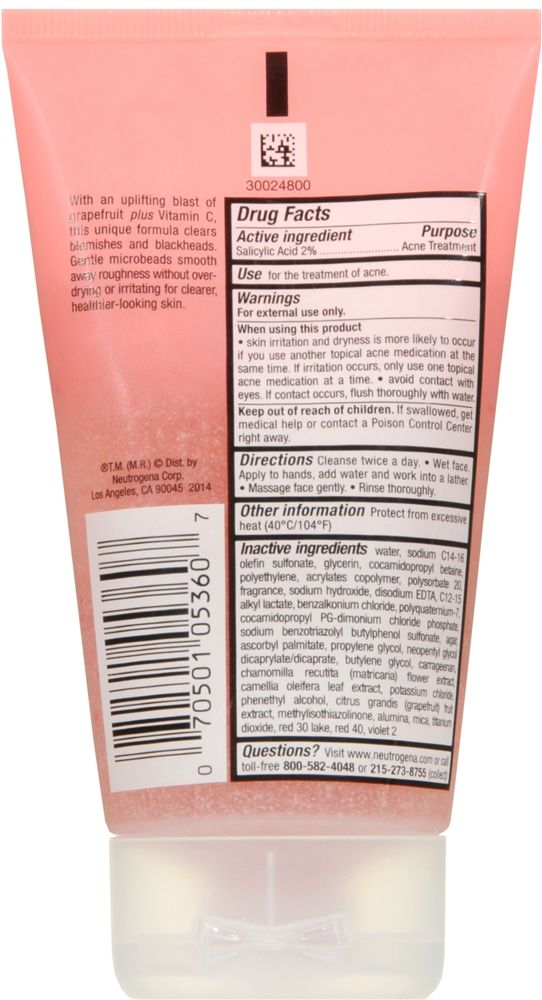 Neutrogena Oil-Free Acne Wash Pink Grapefruit Foaming Scrub - 4.2 fl oz