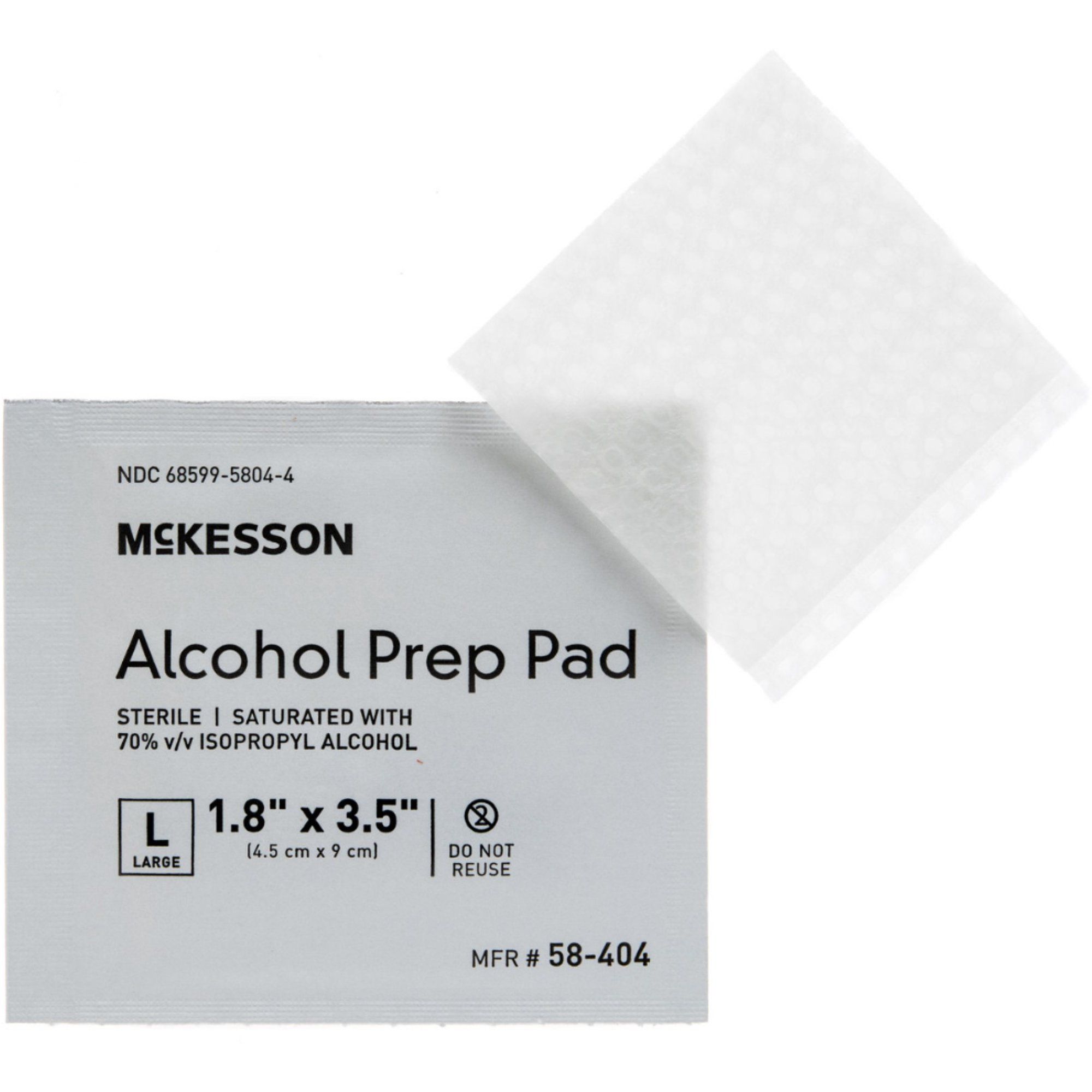 McKesson Alcohol Prep Pad, Large - 100 ct