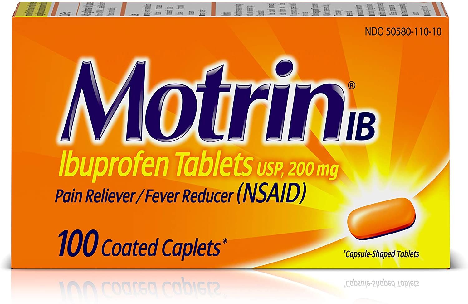 Motrin IB, Ibuprofen Caplets, 200 mg - 100 ct