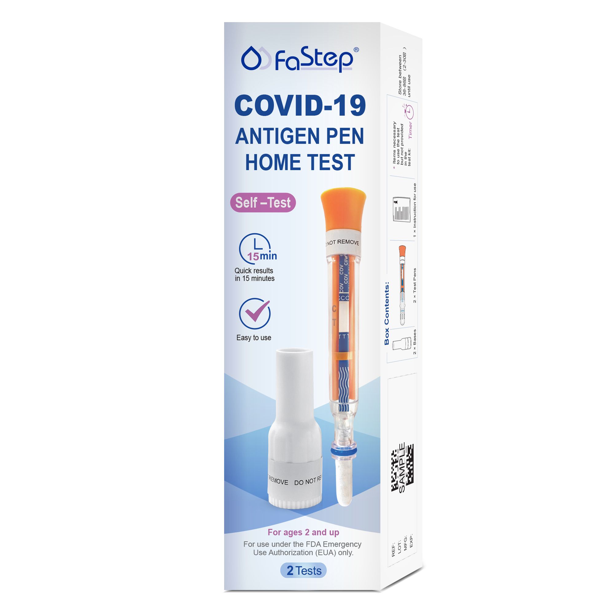 FaStep COVID-19 Antigen Pen Home Test - 2 ct