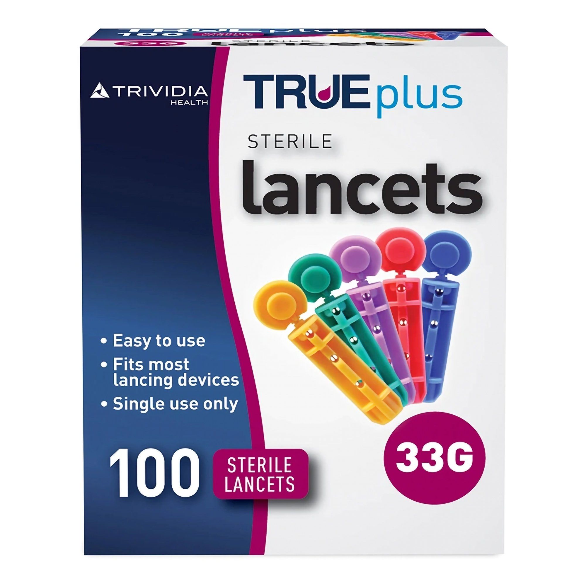 TRUEplus 33 Gauge Lancet Device - 100 ct