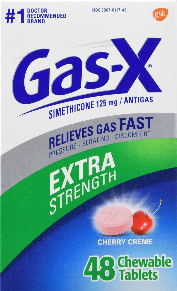 Gas-X Extra Strength Chewable Tablets, Cherry Creme - 48 ct