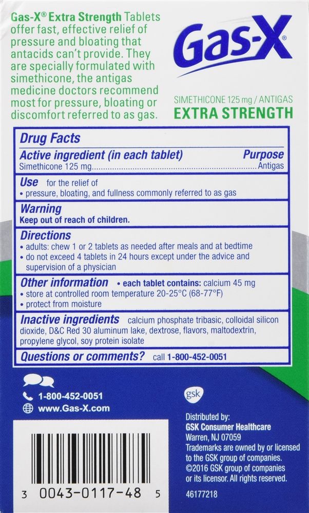 Gas-X Extra Strength Chewable Tablets, Cherry Creme - 48 ct