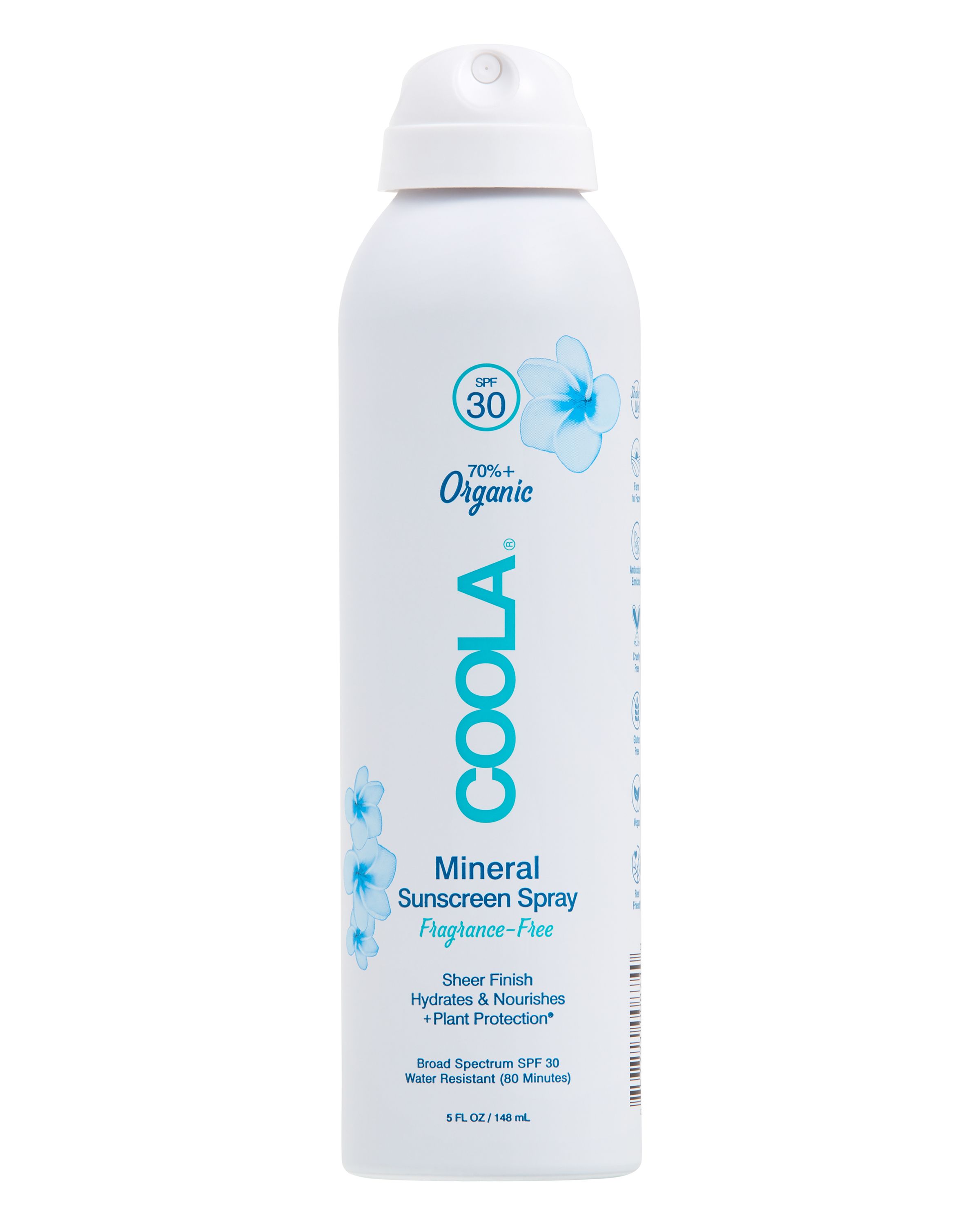 COOLA Mineral Body Organic Sunscreen Spray,  Fragrance Free, SPF 30 - 5 fl oz