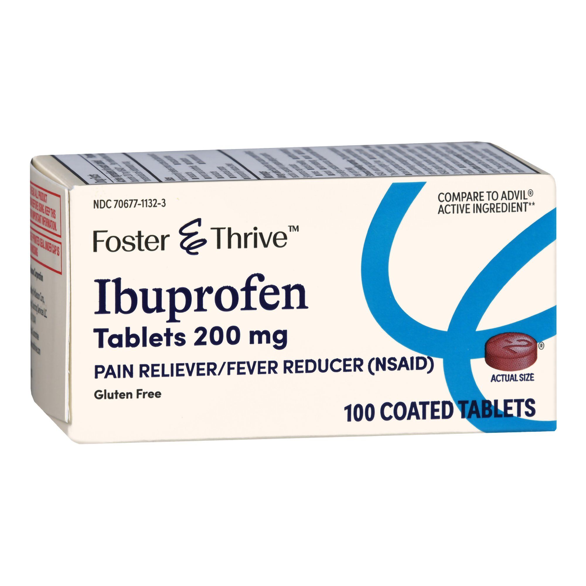 Foster & Thrive Ibuprofen Coated Tablets, 200 mg - 100 ct