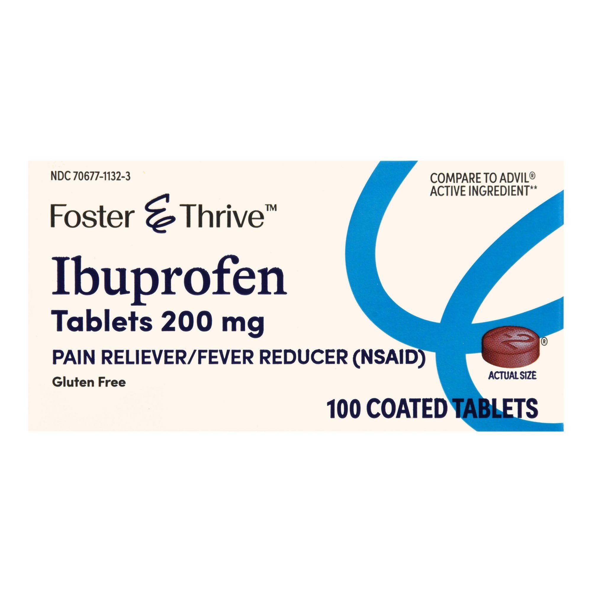 Foster & Thrive Ibuprofen Coated Tablets, 200 mg - 100 ct