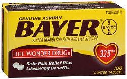 Bayer Aspirin Pain Reliever & Fever Reducer Coated Tablets, 325 mg - 100 ct