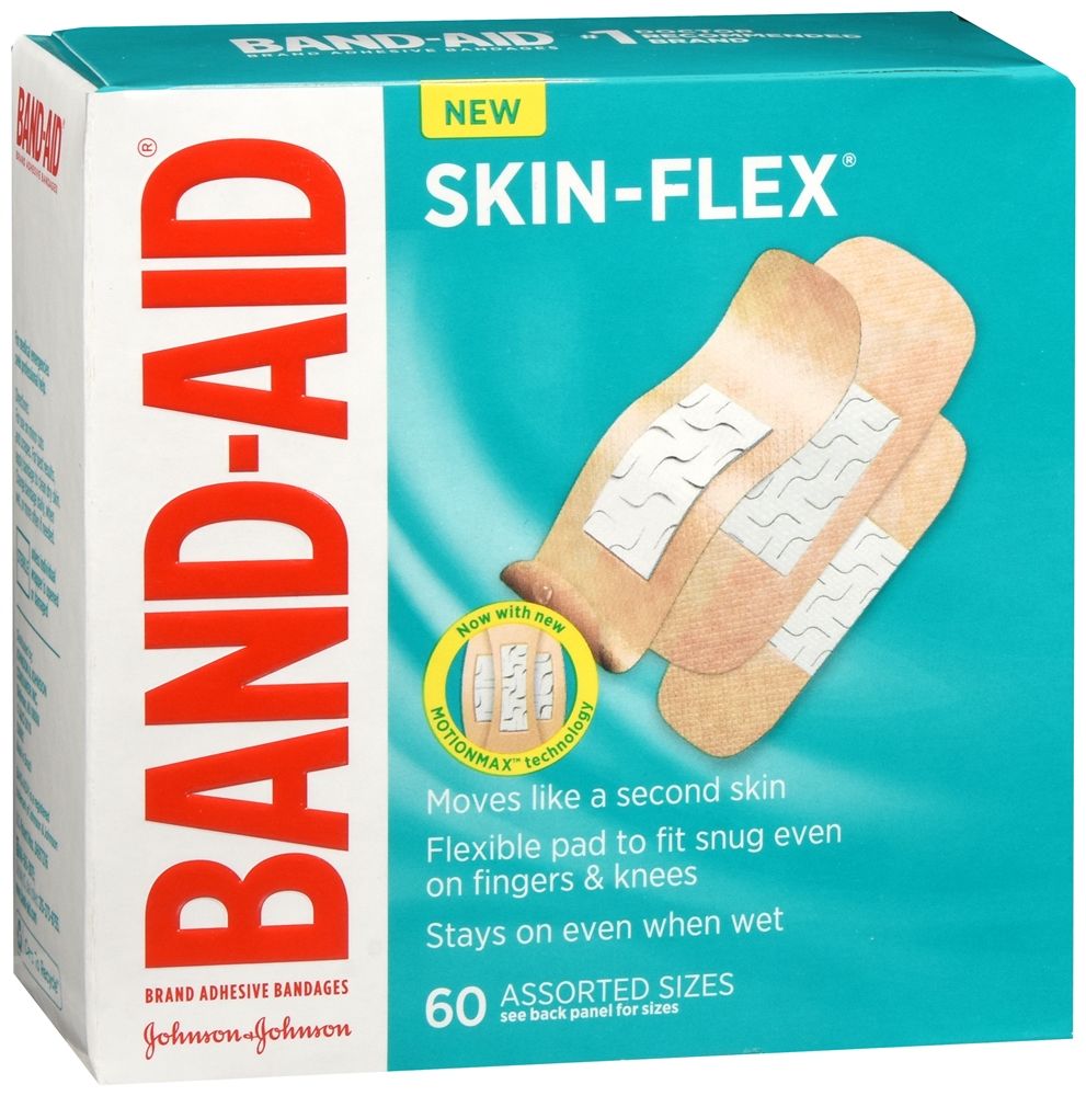 Band-Aid Skin-Flex Adhesive Bandages, Assorted Sizes - 60 ct