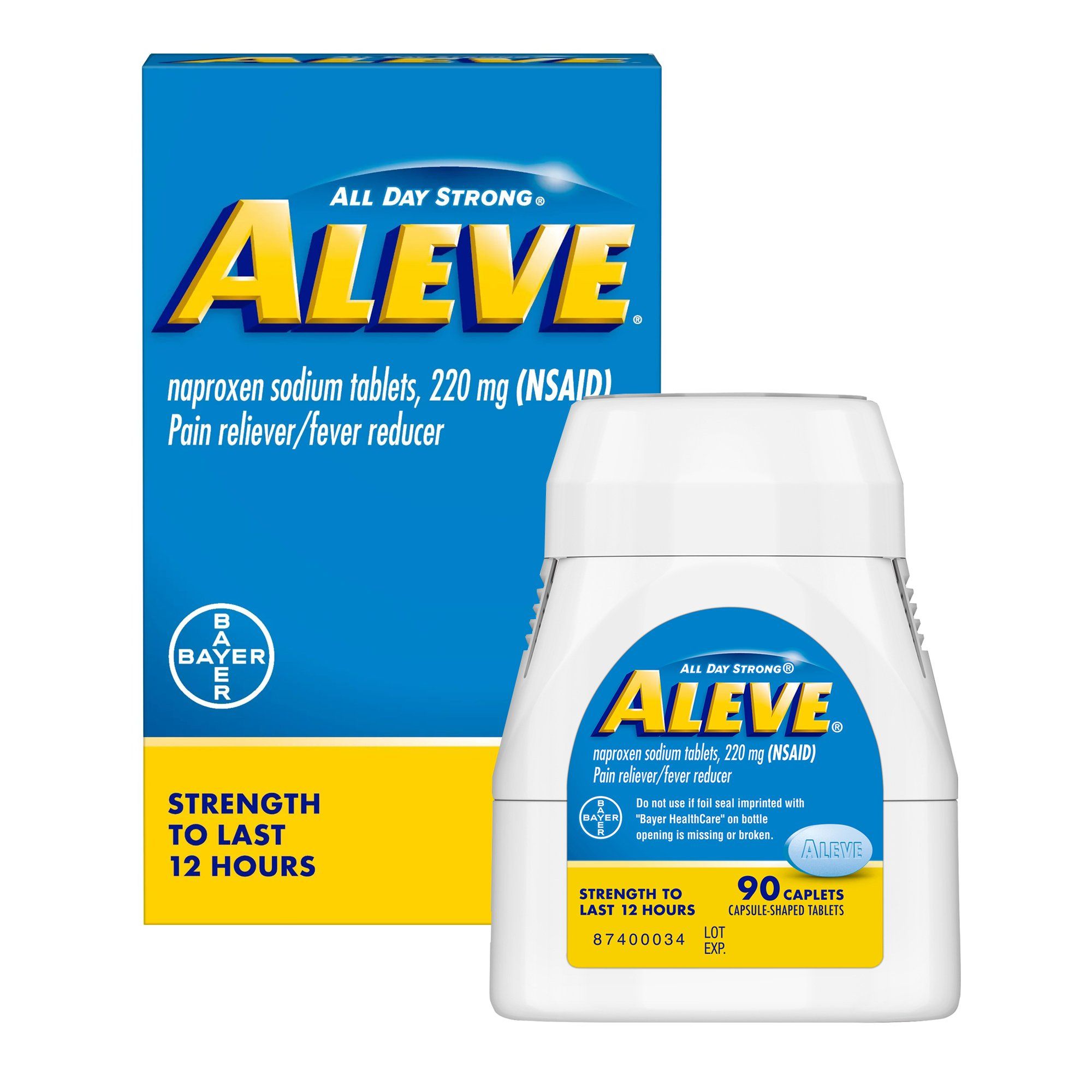 Aleve Naproxen Sodium Pain Relief Tablets, 220 mg - 90 ct