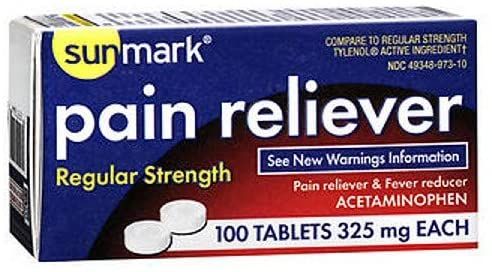 Sunmark Pain Reliever Regular Strength Tablets, 325 mg - 100 ct