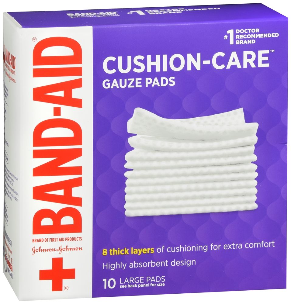 Band-Aid Large Cushion Care Gauze Pads - 10 ct