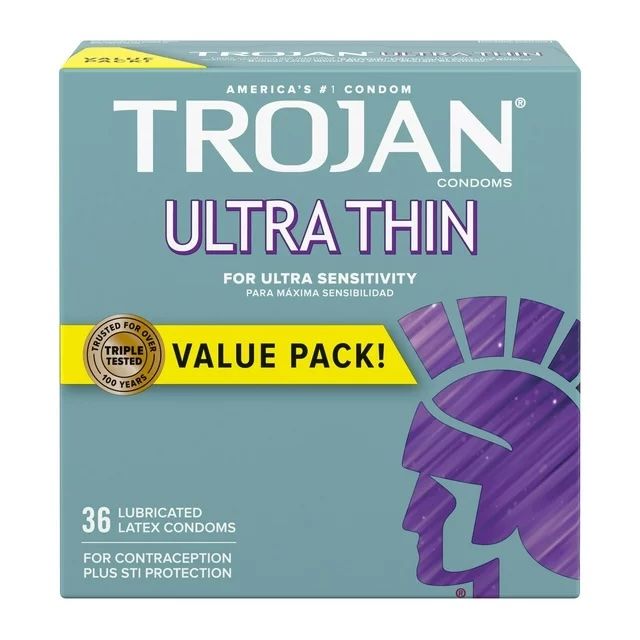 Trojan Ultra Thin for Ultra-Sensitivity Lubricated Condoms - 36 ct