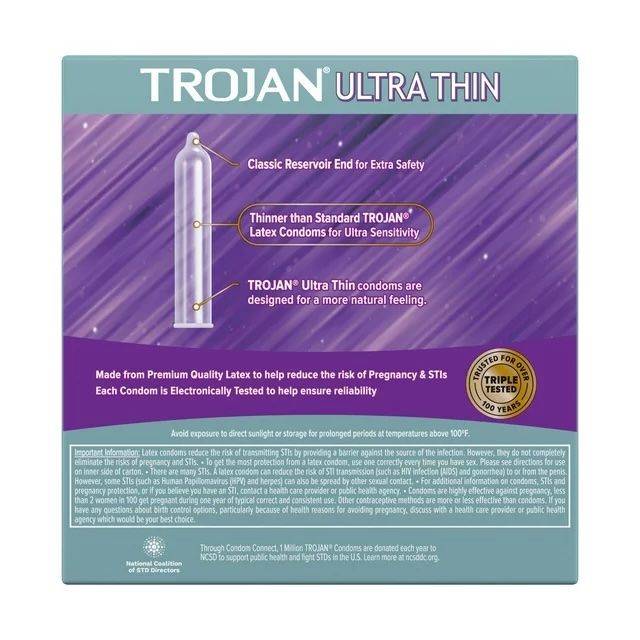 Trojan Ultra Thin for Ultra-Sensitivity Lubricated Condoms - 36 ct