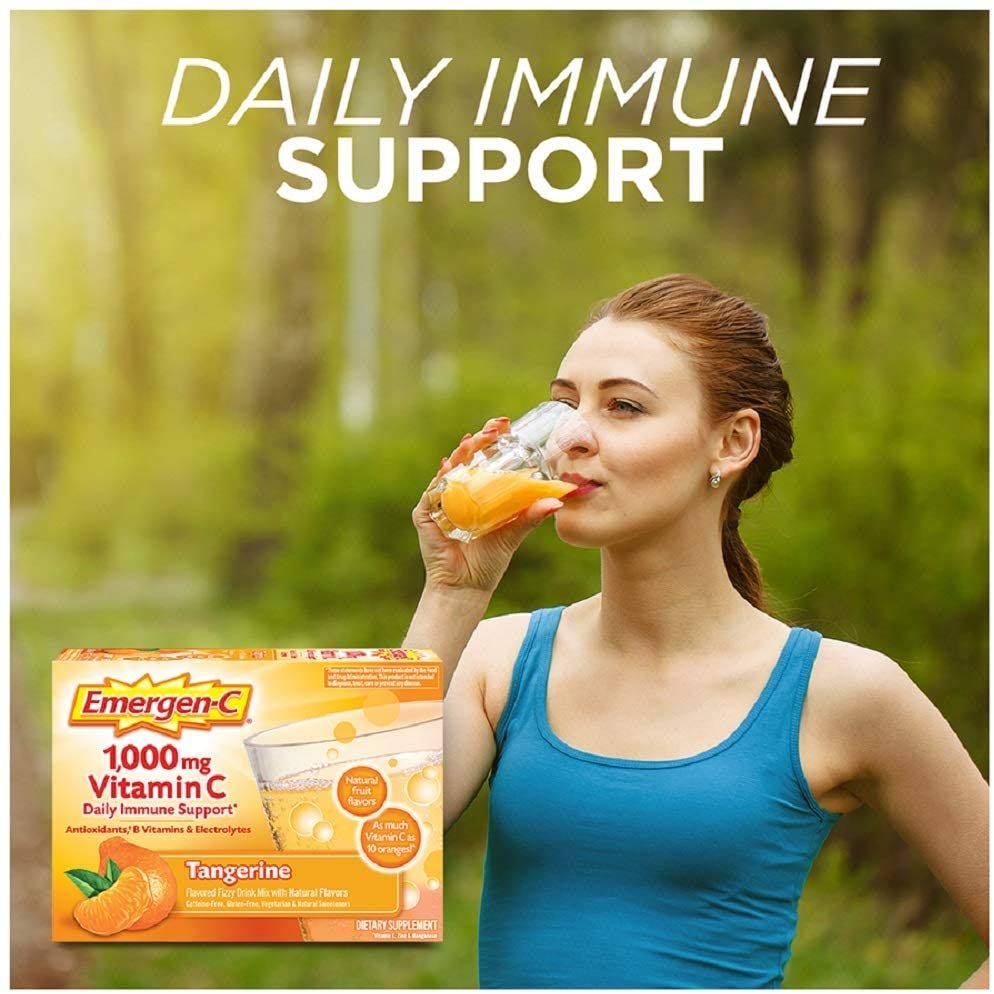 Emergen-C Vitamin C  Immune Support Drink Mix, Tangerine - 30 ct