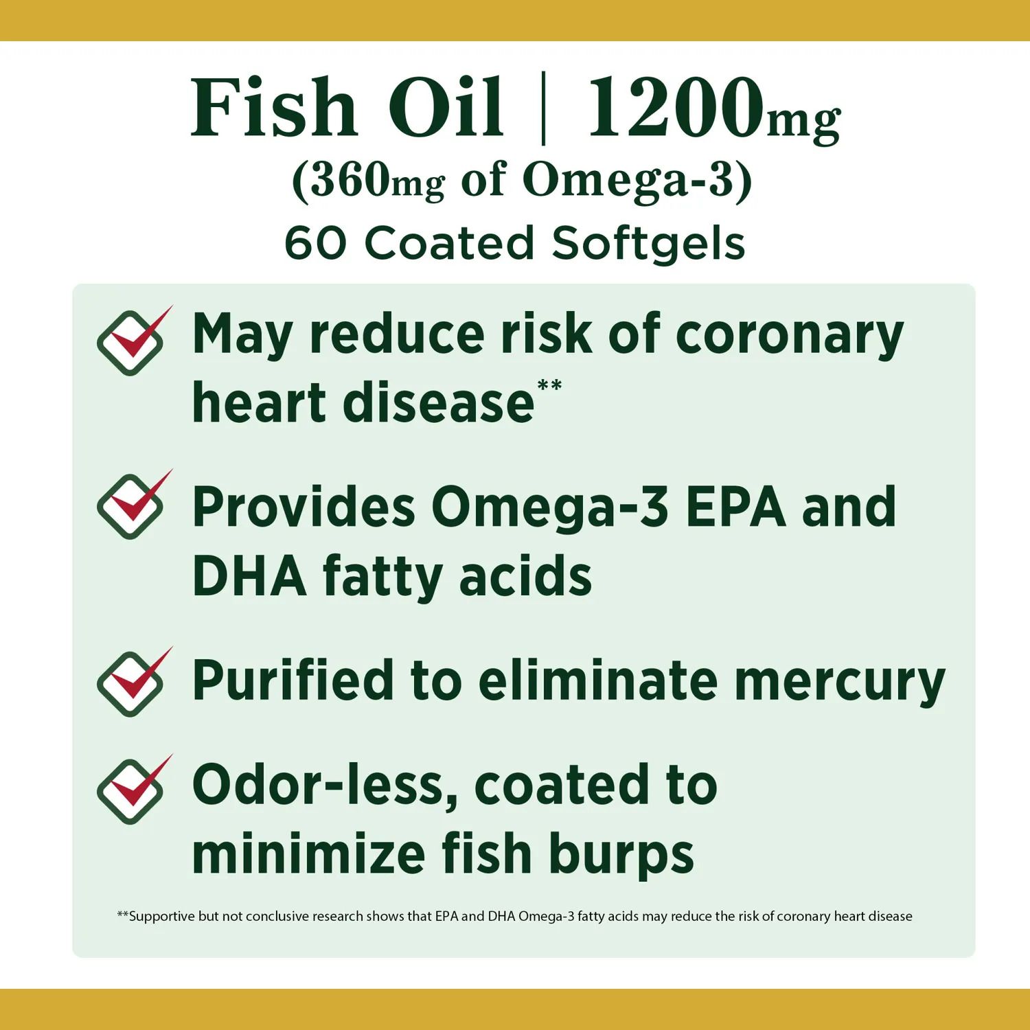Nature's Bounty Fish Oil 1200 mg Softgels - 60 ct