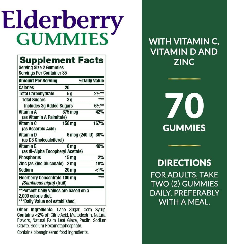 Nature's Bounty Elderberry Gummies - 70 ct