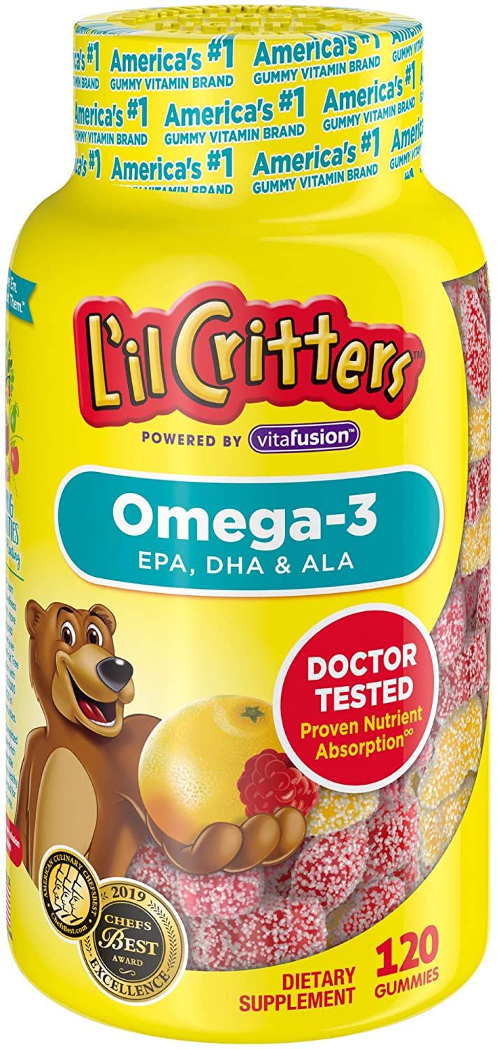 L'il Critters Omega-3 Vitamin Gummies, Raspberry Lemonade Flavor - 120 ct
