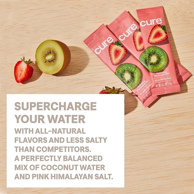 Cure Hydrating Electrolyte Mix, Strawberry Kiwi - 14 Packets