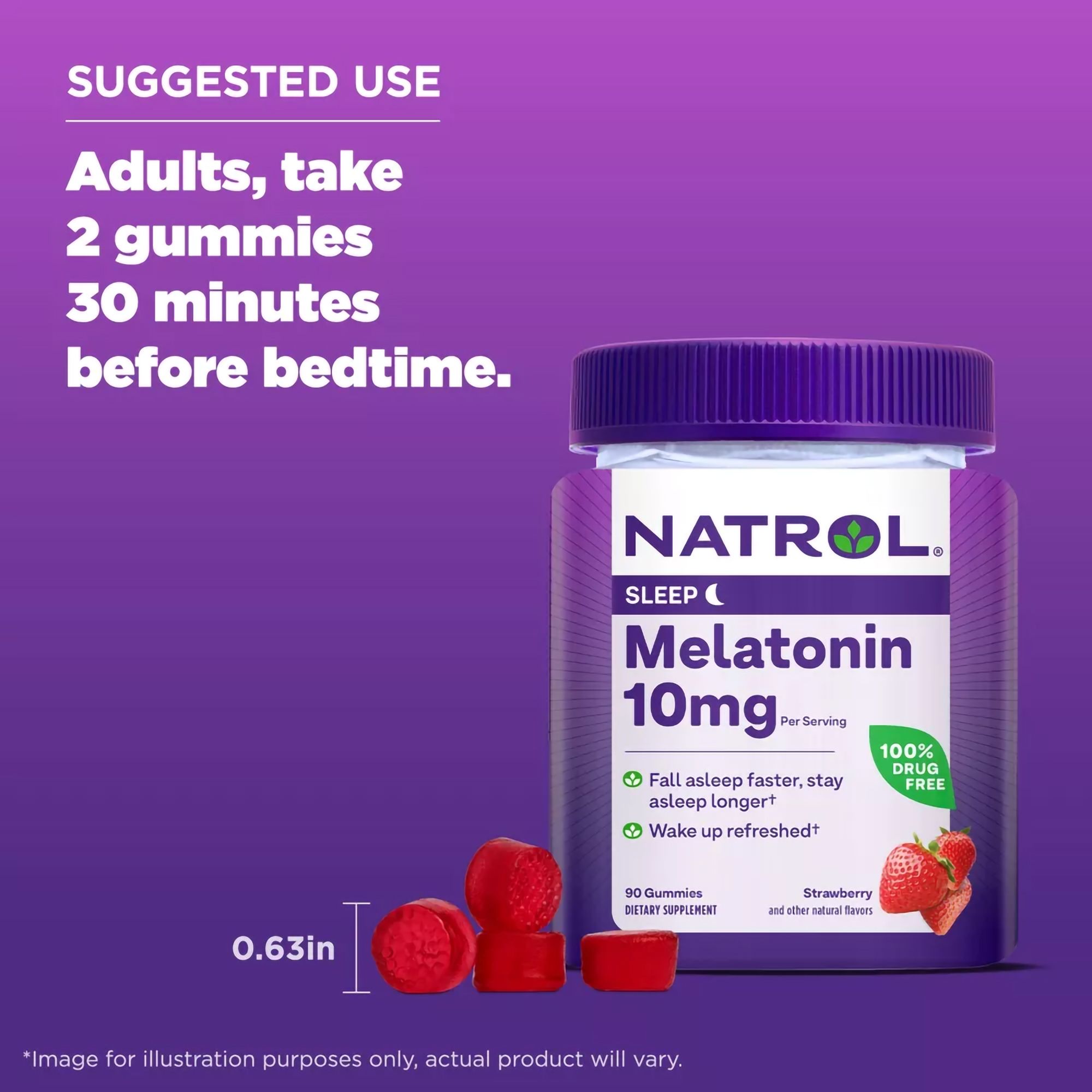 Natrol® Melatonin Sleep Aid Gummies, Strawberry, 10 mg - 90 ct