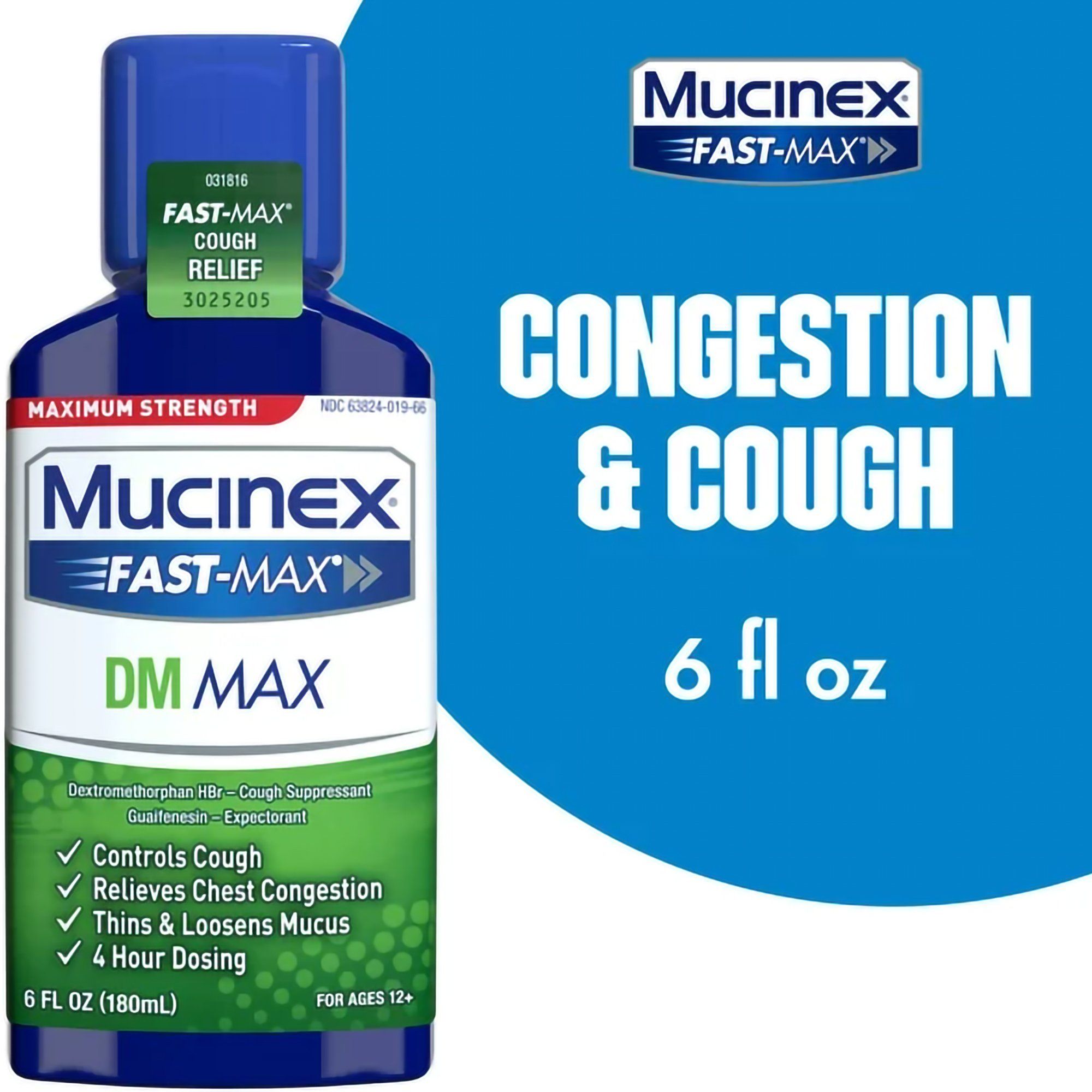 Mucinex DM Fast Max Cough Suppressant & Expectorant Liquid - 6 fl oz