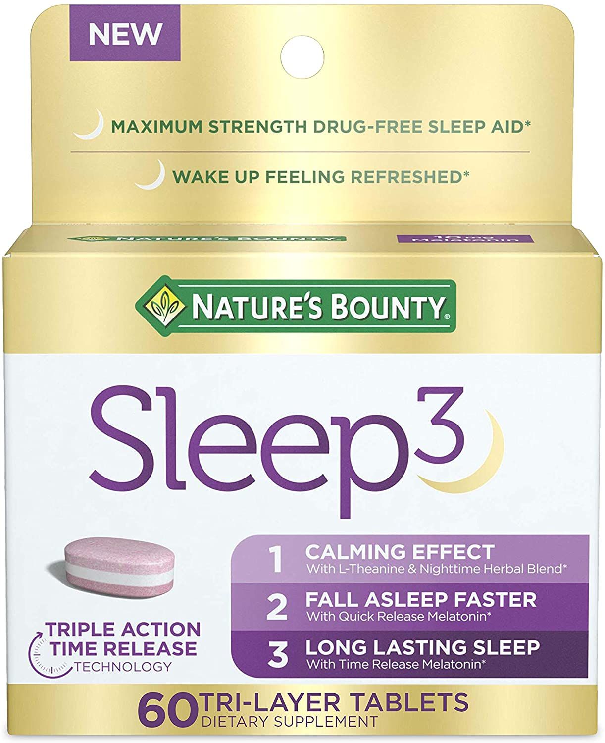Nature's Bounty Sleep3 Tri-Layered Tablets - 60 ct