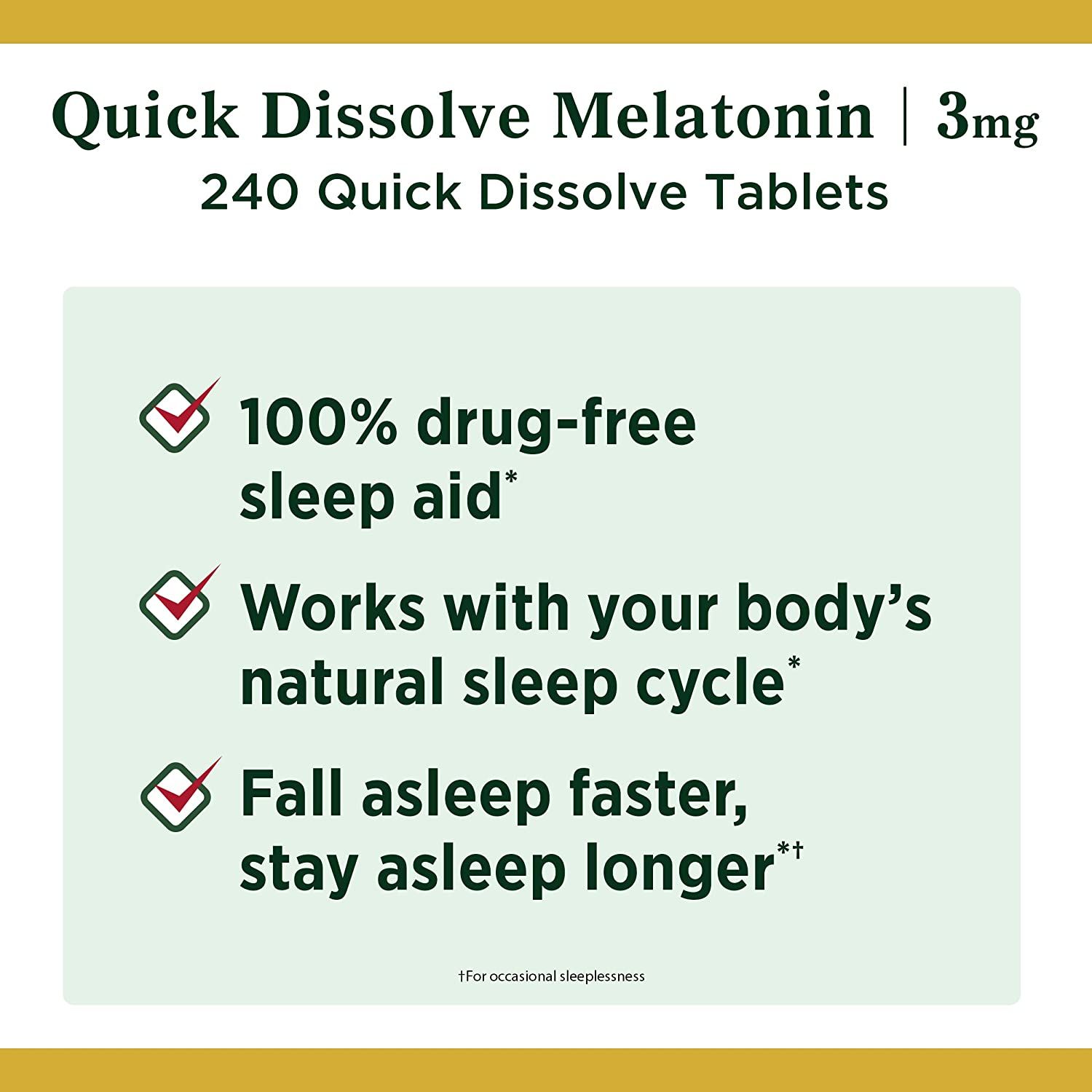 Nature's Bounty Melatonin Quick Dissolve Tablets, 3 mg - 240 ct