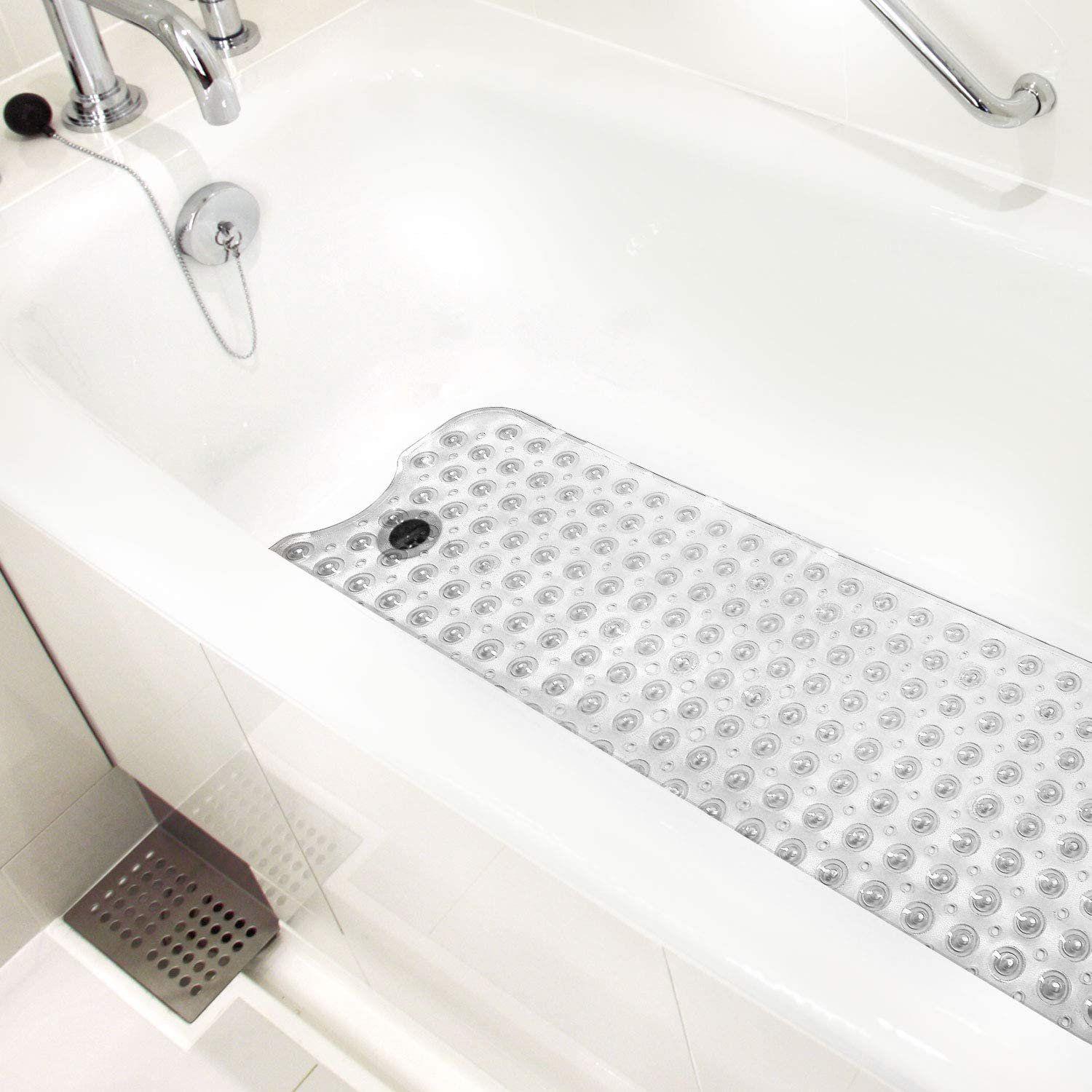 DISCHealthSmart Clear Cushioned Bath Mat, 16" x 40" - 1 ct