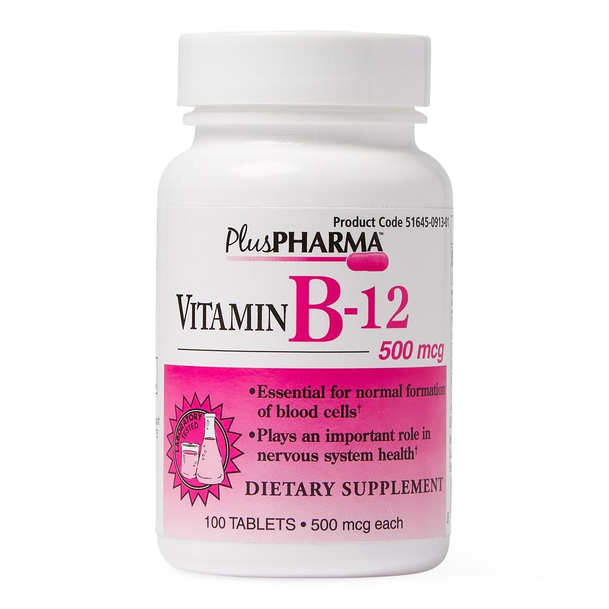 DISCPlusPharma Vitamin B-12 Tablets, 500 mcg - 100 ct