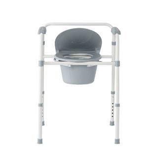 DISCMedline 3-in-1 Steel Folding Bedside Commode, Weight Capacity - 350 lb