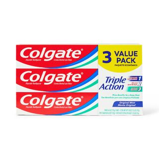 DISCColgate Triple Action Toothpaste, Mint, 6 oz - 3 ct