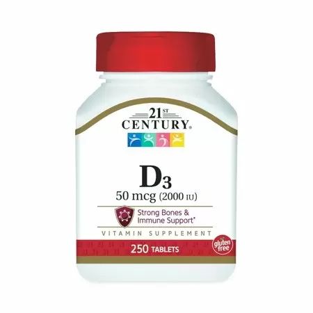 DISC21st Century Vitamin D-3 Tablet, 50 mcg -  250 ct