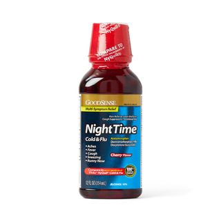 DISCGoodsense® Night Time Cold & Flu Liquid, Cherry Flavor - 12 oz