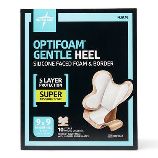 DISCMedline Optifoam Gentle Heel Silicone-Faced Foam Dressing - 9x9 - 1 ct