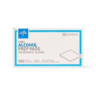 DISCMedline 2-Ply Alcohol Prep Pads, Sterile, L - 1-3/4" x 3" - 100 ct