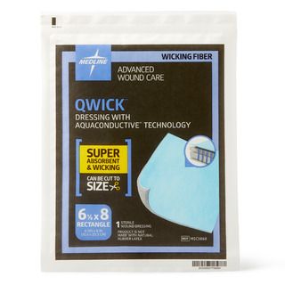 DISCMedline Qwick Non-adhesive Dressing with Aquaconductive Technology, 6.125" x 8" - 1 ct