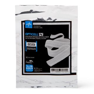 DISCMedline Opticell Ag+ Silver Antibacterial Gelling Fiber Wound Dressing, Reinforced, 0.75" x 18"