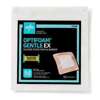 DISCMedline Optifoam Gentle EX Silicone-Faced Foam Dressings, 6" x 6" - 1 ct
