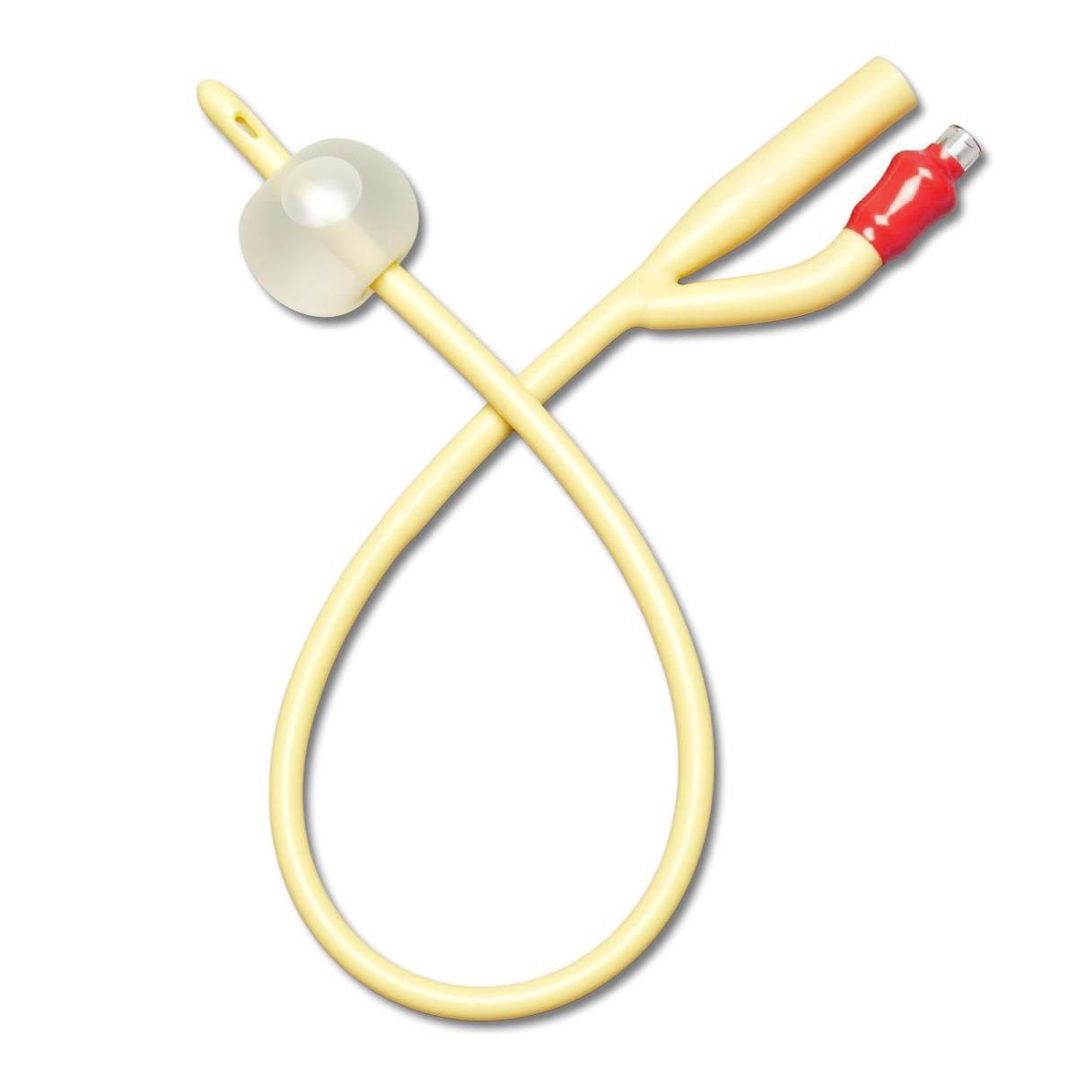 DISCMedline Foley Catheter, Silicone-Elastomer Coated Latex, 18 Fr, 30 mL, Straight Tip, 2-Way