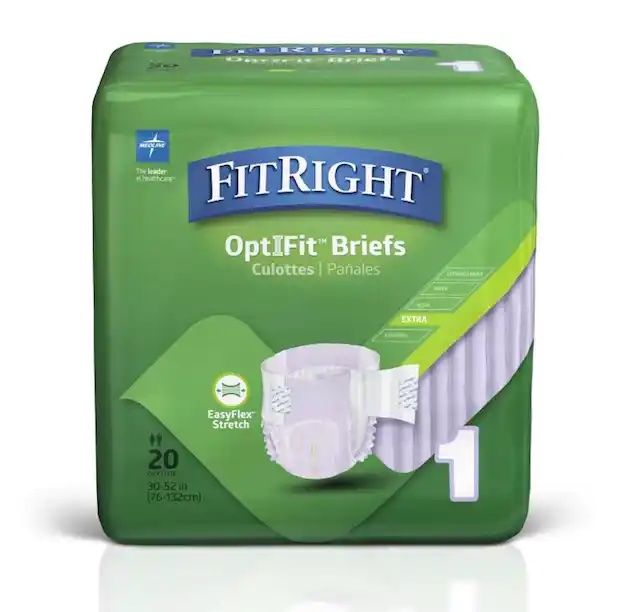 DISCFitRight Stretch Ultra Incontinence Briefs With Tab Closure, M - 80 ct