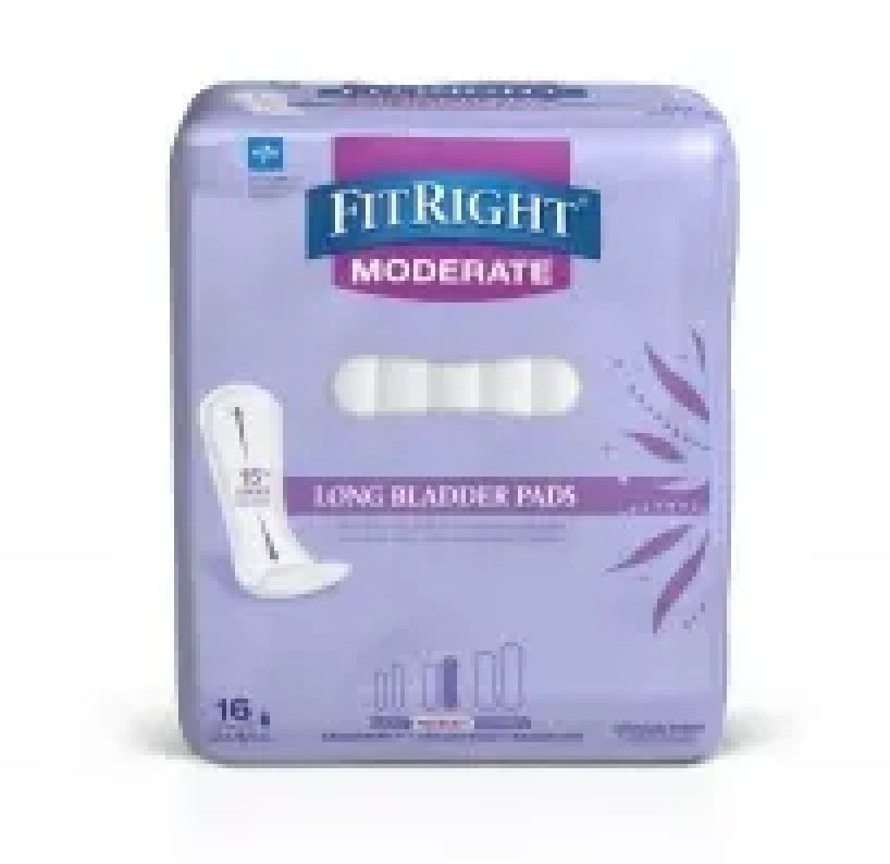 DISCFitRight Incontinence Bladder Control Pads, Moderate Absorbency Long - 144 ct