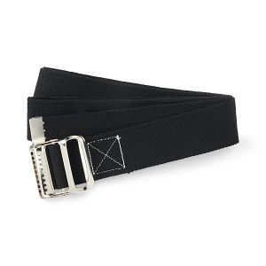 DISCMedline Washable Cotton Gait / Transfer Belt with Metal Buckle, Bariatric, 2" x 72" - Black