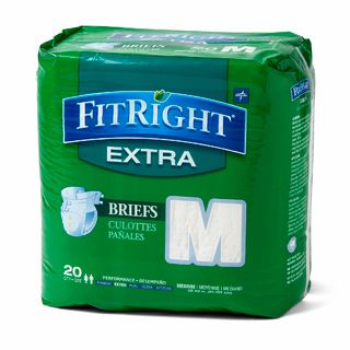 DISCFitRight Extra Cloth-Like Adult Incontinence Briefs, With Tabs, M - 80 ct