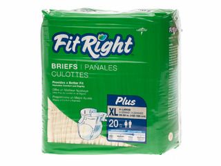 DISCFitRight Plus Adult Incontinence Briefs With Tabs, XL - 80 ct