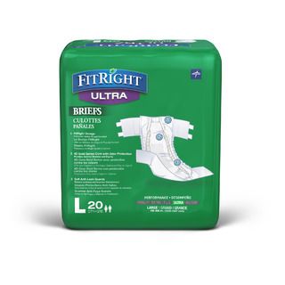 DISCFitRight Ultra Adult Incontinence Briefs with Tabs, L - 20 ct