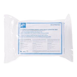 DISCMedline Silicone-Elastomer Latex 2-Layer Foley Catheter Tray,  Drain Bag - 16 Fr, 10 mL