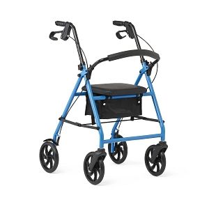 DISCMedline Mobility Lightweight Folding Aluminum Rollator Walker With 8 " Wheels - Light Blue