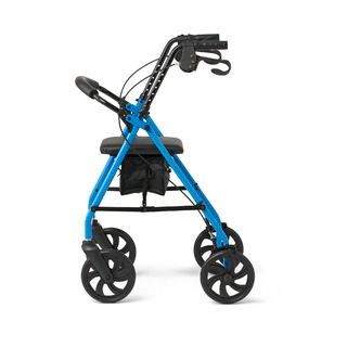 DISCMedline Mobility Lightweight Folding Aluminum Rollator Walker With 8 " Wheels - Light Blue