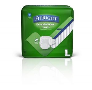 DISCFitRight Adult Unisex Diapers Extended Wear Briefs, L - 15 ct