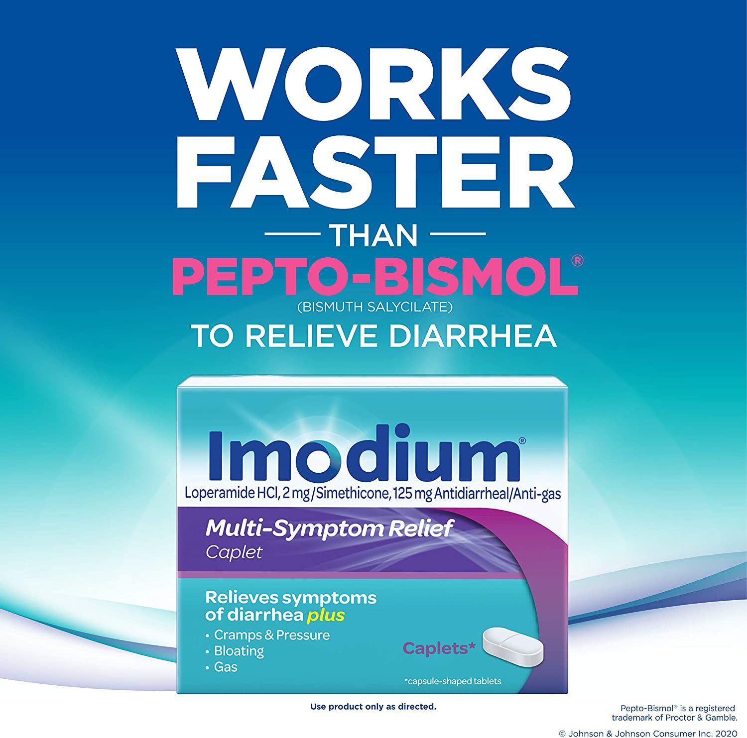 DISCImodium Multi-Symptom Relief Anti-Diarrheal Medicine Caplets - 12 ct