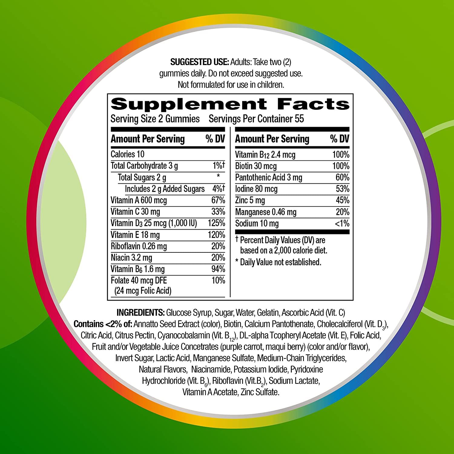 DISCCentrum Adult Multivitamin Supplement Gummies, Assorted Fruit - 110 ct